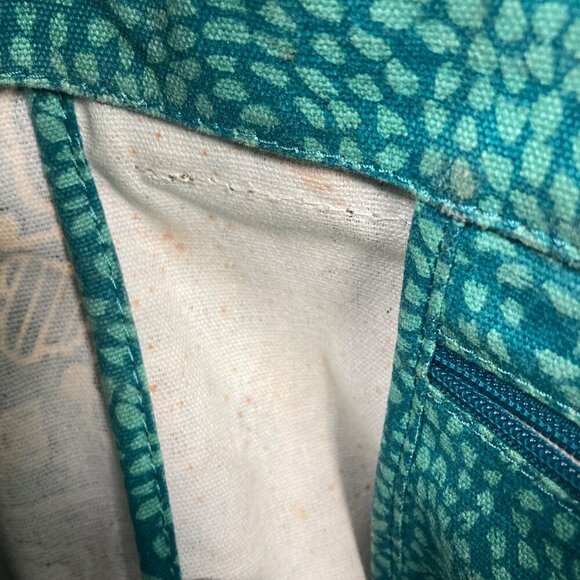 Fossil Key Per Coated Canvas Messenger Bag Blue Key Print Adjustable Strap - Picture 10 of 16